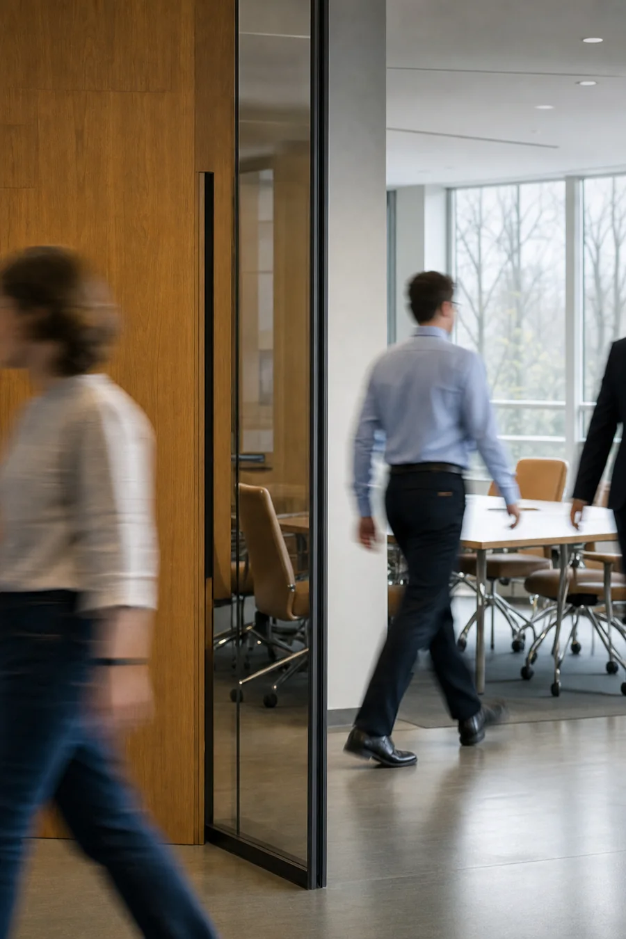 Besprechungsraum, die Runde geht gerade auseinander